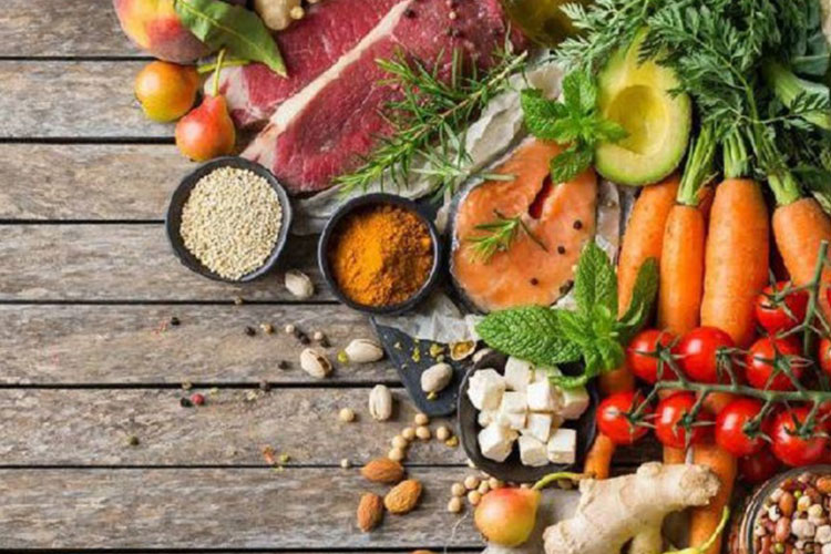 رژیم غذایی نیمه گیاه خواری تصویر انواع سبزیجات و پروتئین ها