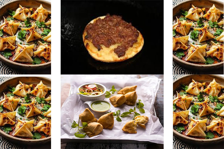 chicken or beef wontons،lahamagene،cheese samboosak
