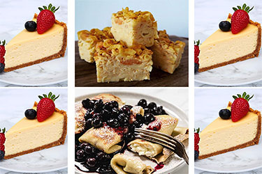 cheese blintzes،cheesecake،dairy kugel